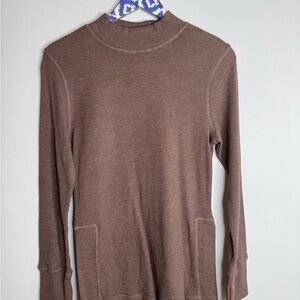 Mono B | Brown Long Sleeve Knit Top | Size Large